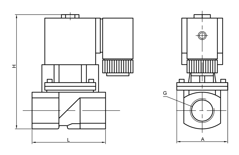 Габаритные размеры клапанов серии STM423